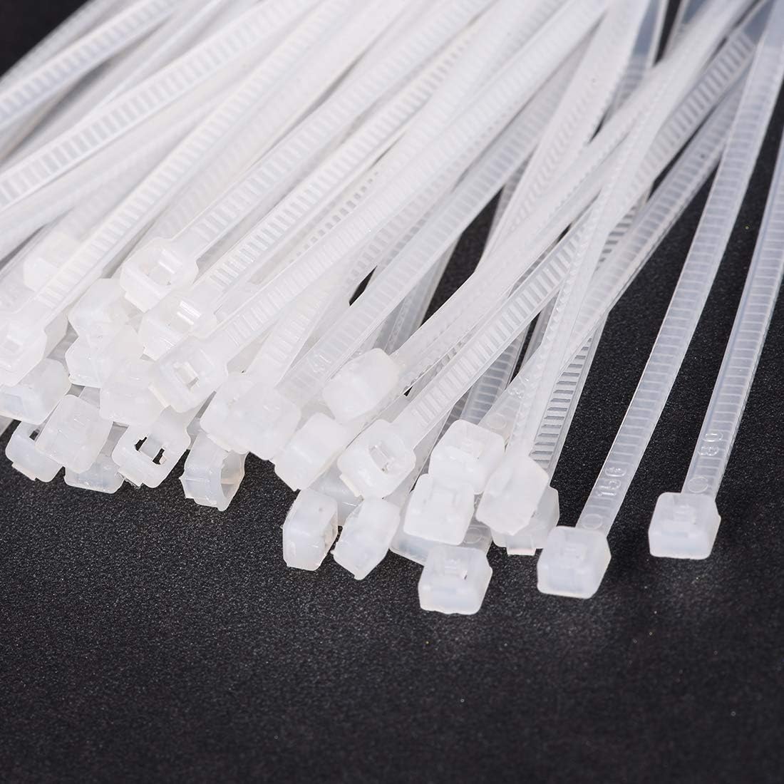 uxcell 300pcs Cable Zip Ties 4 Inch x 0.07 Inch Self-Locking Nylon Tie Wraps White