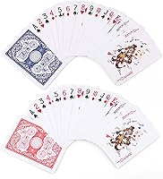 Vista 2 de LotFancy Cartas de Juego, 2 Paquetes, Barajas de Cartas, Tamaño de Póquer, Índice Estándar, para Blackjack, Euchre, Juego de Cartas Canasta, Cartas