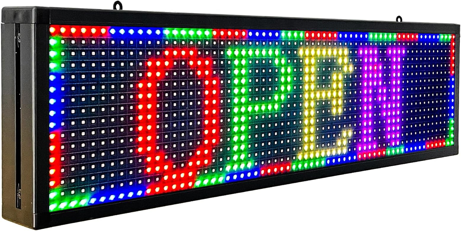 P10 26x8 inch Outdoor LED Digital Signs Display WiFi Control With High Brightness Scrolling LED Sign Programmable for Store Business Board