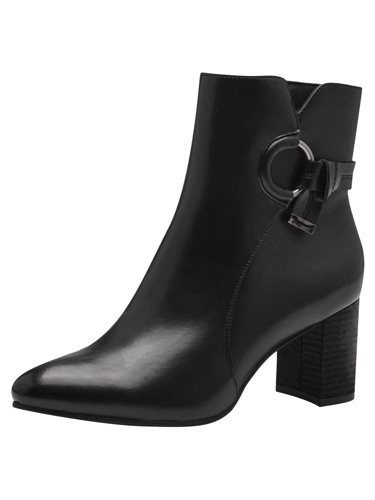 MARCO TOZZI Women's Vegan Pointed Ankle Boots with Heel, black, 8.5 UK