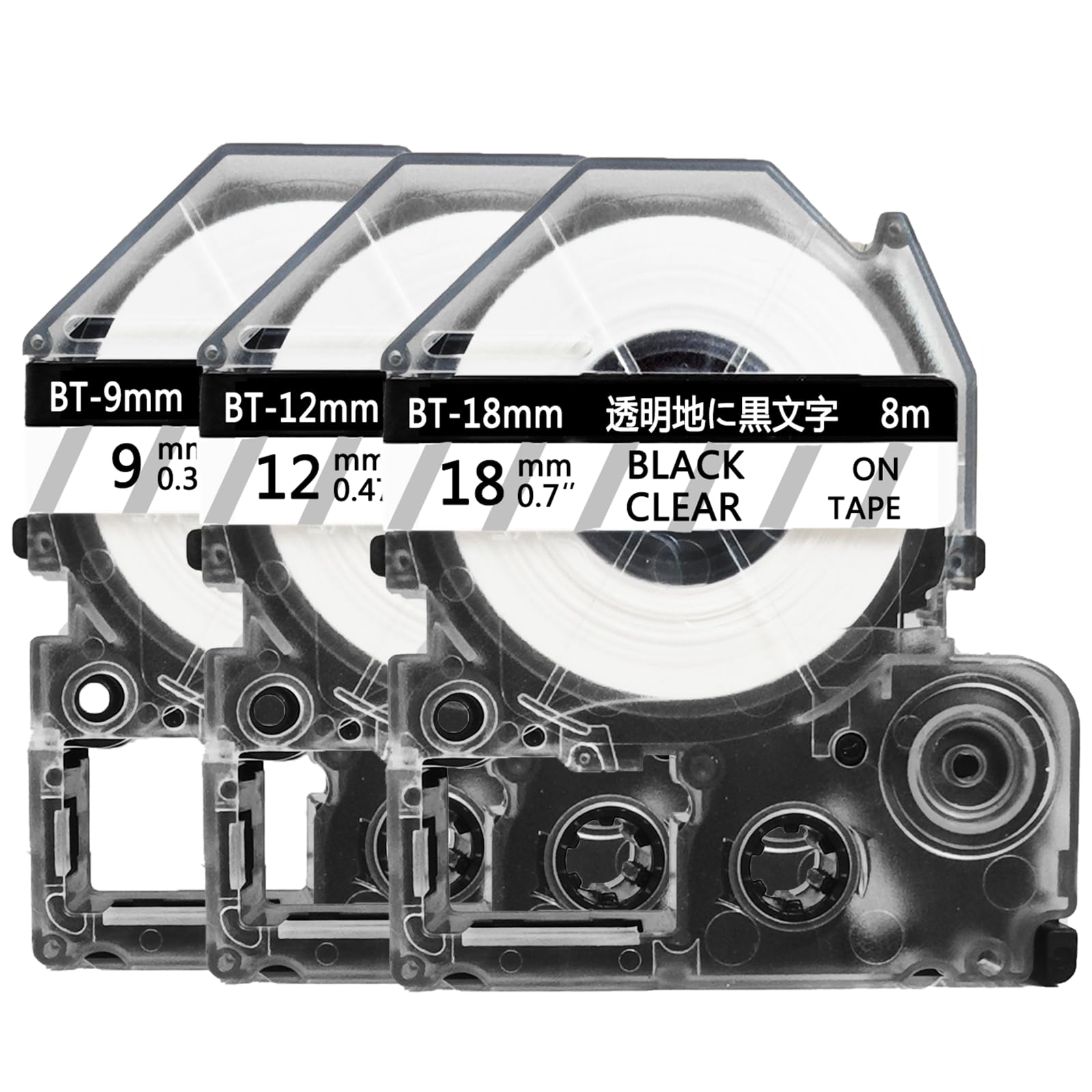Lopisfa テプラ 透明 9mm 12mm 18mm 互換 キングジム テプ…