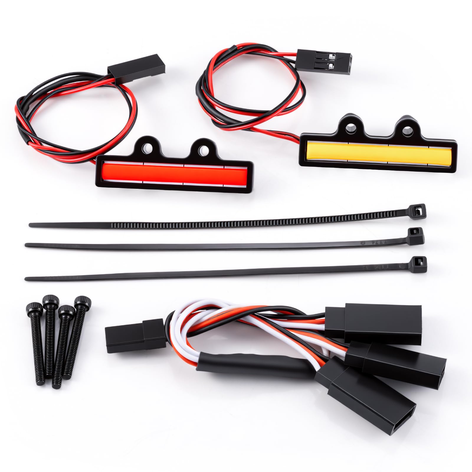 AXspeed Front & Rear LED Light Set RC Headlight Taillight Lamp with Y Cable for Arrma 1/16 GORGON GROM & QUAKE GROM Upgrade