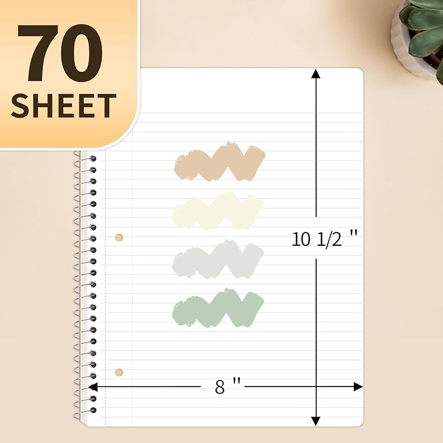 Amazon.com : SUNEE Spiral Notebooks College Ruled, 1-Subject, 4