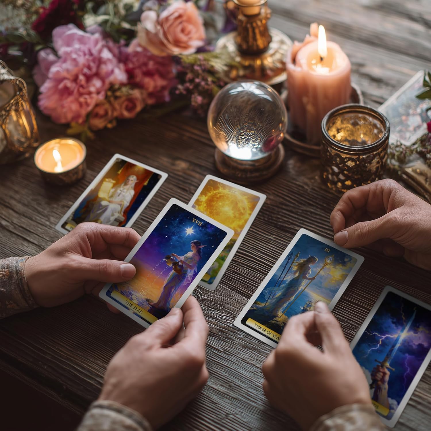 Pacify Tarot Cards for Beginners, 78 Card Fairy Tarot Deck with Meanings and Guide Book, Classic Tarot Card Set with Cloth Velvet Bag and 3 Card Stands, Fantasy Divination Kit