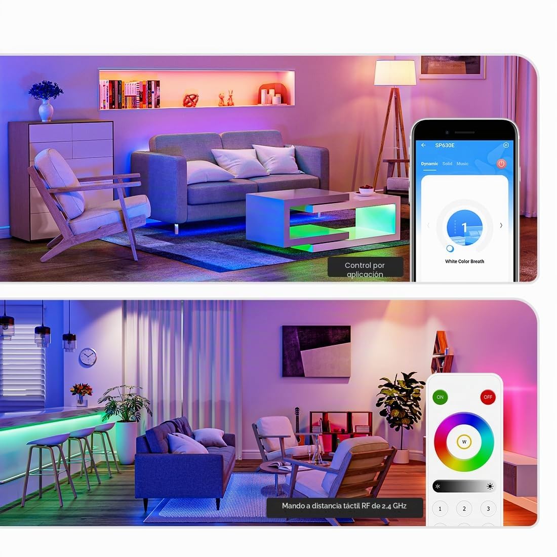 BTF-LIGHTING 4 Zonas 2.4GHz RF Remoto RB3&SP630E Bluetooth Controlador Kit