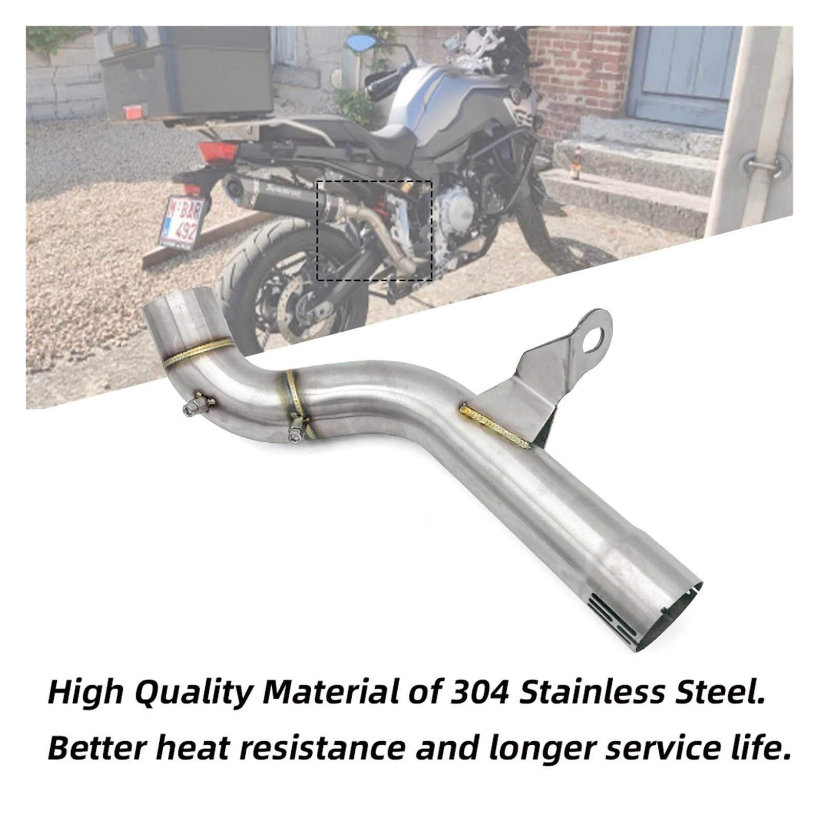 uniwersalna rura wydechowa Rura wydechowa środkowa motocyklowa rura łącząca Slip-On do BMW F750GS F850GS ADV 2018-2022 Tłumik końcowy(Combo)