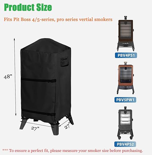 Miniatura 7 de WOMACO Funda para ahumador Pit Boss 457 Pro - Series, PBV4PS1, PBV5PW1, PBV4PS2, resistente al agua, vertical, de pellets para parrilla, parrilla