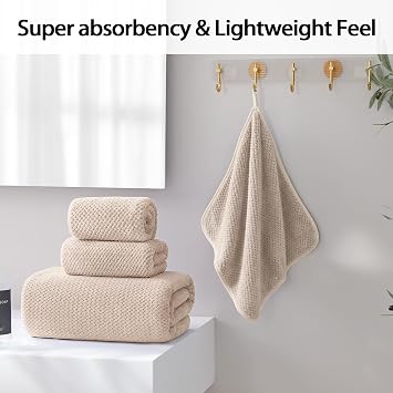 2PC Bath Sheets,40x80 Microfiber Bath Towels,Beige | Extra-large size, Quick dry, Highly Absorbent, Lint Free,shower towels for bathroom gym spa,Big and Tall users