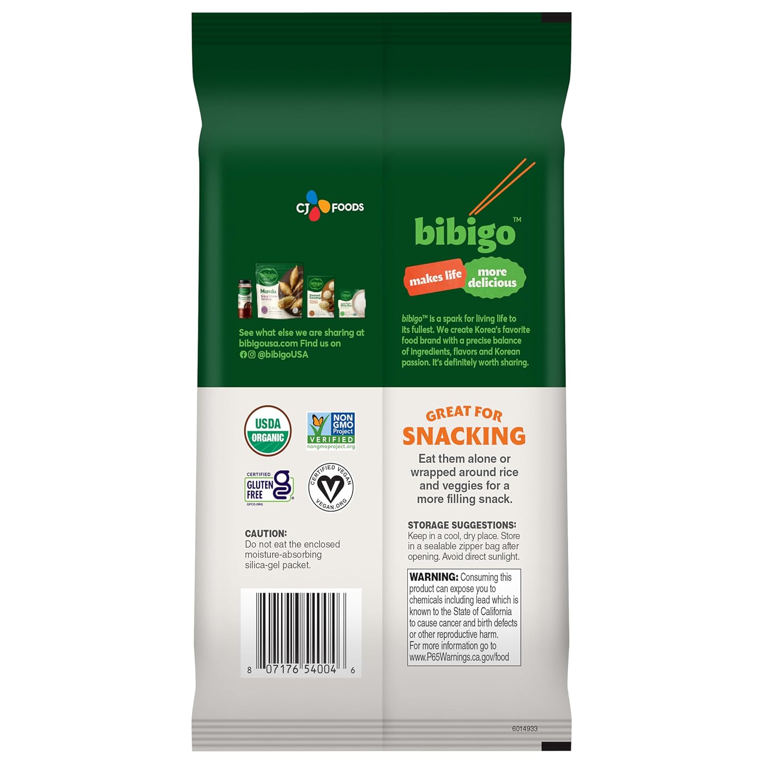 Bibigo Seaweed Snack, Sesame Flavor, Non GMO, Gluten Free, 0.35 Ounces (Pack of 12)