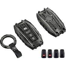 Heavy Duty Key Fob Cover fit for Toyota Camry RAV4 Avalon C-HR Prius Corolla Keyless Entry Key Fob Case Protector Black