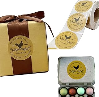Custom Carton Labels for Chicken, Personalized Stickers for Businesses with Logo and Name Farm Fresh Eggs Stickers Farmer's Market Packaging Sticker for Farm Fresh Produce Egg Carton Labeling