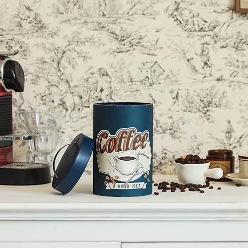 Miniatura 3 de NIKKY HOME Botes de metal para café, azúcar, té, cocina, contenedor de decoración de granja, tarro grande rústico para decoración rústica, lata de