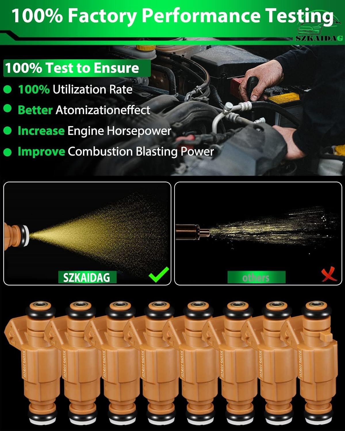 Fuel Injectors 4.3L 5.0L for:-Mercedes-Benz 2000-2008 Vehicles - CL500 CLK430 CLK500 CLS500 E430 E500 G500 ML430 ML500 R500 S430 S500 SL500, Replace OE# 0280156016