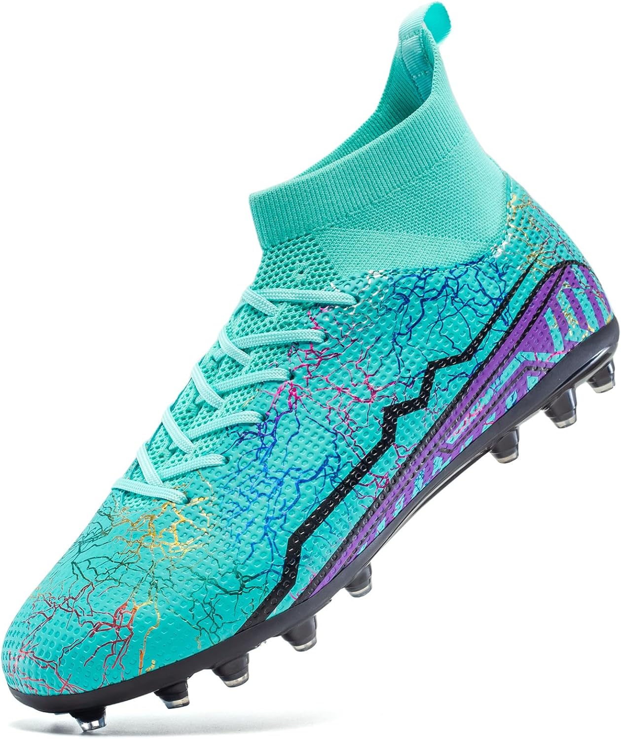 Soccer Cleats Mens Youth Turf Soccer Shoes High Tops Football Cleats Professional Athletic AG Training Football Boots Unisex