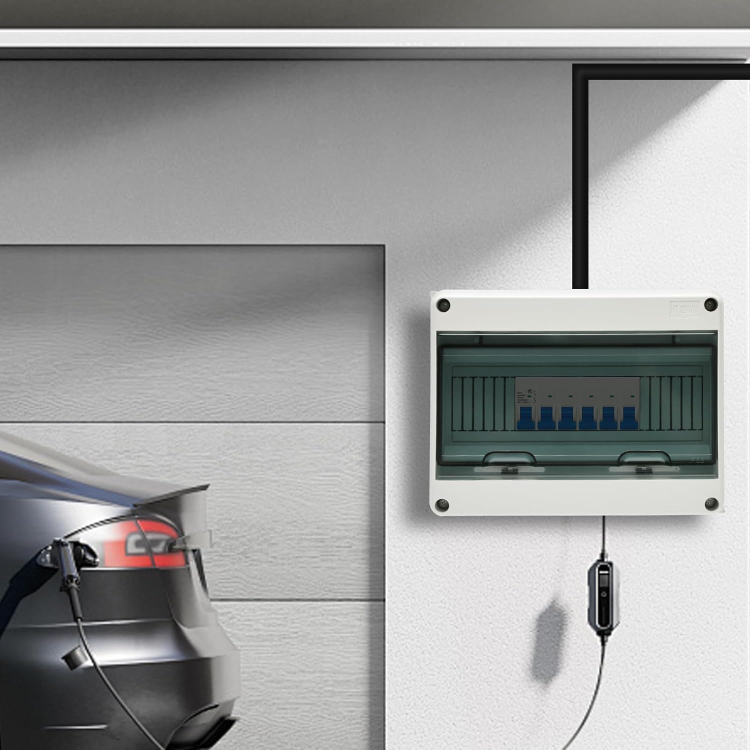 12 Way Distribution Protection Box,ABS/PC Alloy Plastic Transparent Cover Circuit Breaker Box IP66 Waterproof Distribution Box with DIN Rail and Waterproof Connector - Image 6