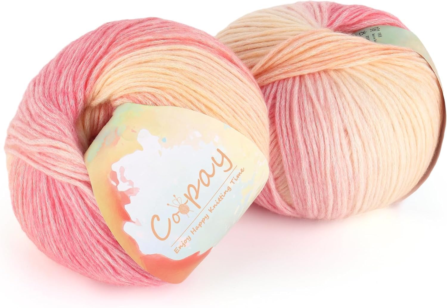 Coopay Gradient Yarn Cake, 2ร100g Cake Yarn for Crochet & Knitting-50% Cotton 50% Acrylic-Soft Gradient Crochet Yarn, Double Knit Ombre Yarn for Blankets Sweaters Scarves Shawls (109 Flower Season)