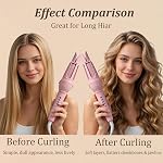 Automatic Hair Curler, 1.25 Inch (32mm) Long Barrel Curling Wand for Long Hair, Ceramic Auto Hair Curler for Women, 500M Ions, 4 Temp Settings, 2 Way Rotating, Auto Shut Off, Dual Voltage Travel Auto Curling Iron for Beginner, Anti-Scald Auto Shut Of