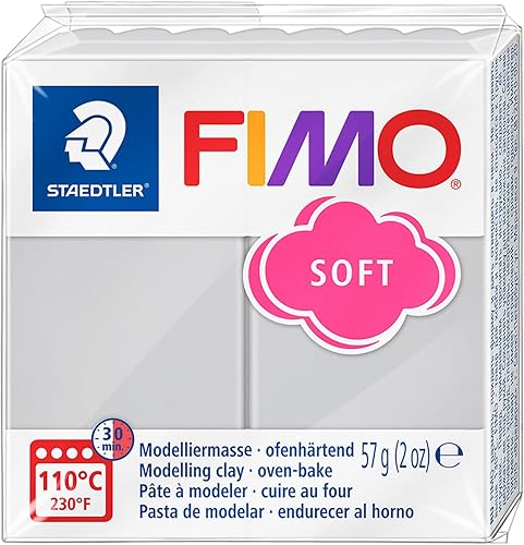 Miniatura 4 de STAEDTLER FIMO - Arcilla de polímero suave para modelar horno, colores más populares, 2.01 oz, negro, blanco, gris delfín, paquete de 3
