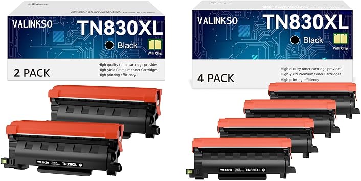 TN830XL Toner for Brother Printer Compatible for Brother TN830XL TN830 TN-830XL TN830XL/V/R for HL-L2460DW DCP-L2640DW MFC-L2820DW HL-L2405W MFC-L2807DW MFC-L2900DW Printers 6 Black