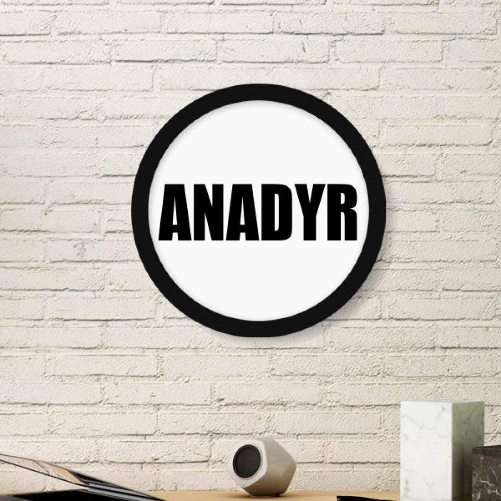 Peinture art Anadyr Russie pour cadre photo rond bois noir salon