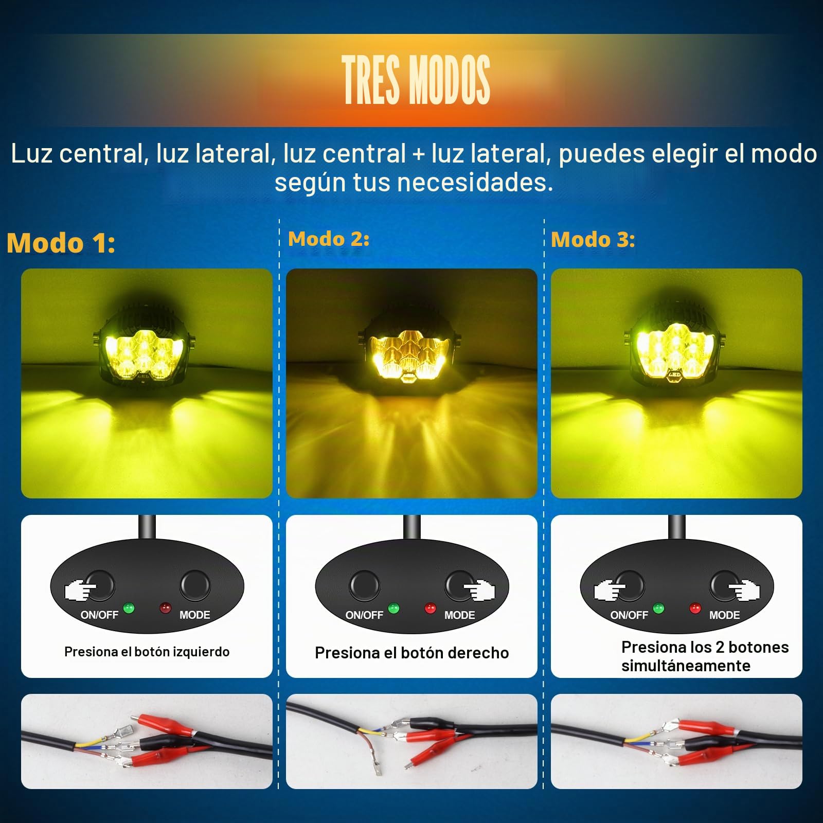 RIGIDON 7 Pulgadas 75W Redondo Faros de Trabajo Led con 12v kit de cableado, faros led 4x4 largo alcance para tractor off road camión coche todoterreno vehículos, 3000K ámbar faros antiniebla