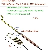 Vista 2 de OUSTUE Cable de embrague de barrena para quitanieves 946-0897 746-0897 se adapta a MTD, YARDMAN, TROYBILT y MTD Built 2 Stage Snowblower Sustituye