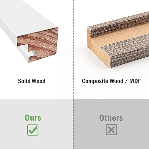 Vista 58 de Golden State Art, Juego de 2 portarretratos de madera blanca de 12 x 17 pulgadas, paspartú blanco para fotos de 8 x 10 y 5 x 7 pulgadas, vidrio