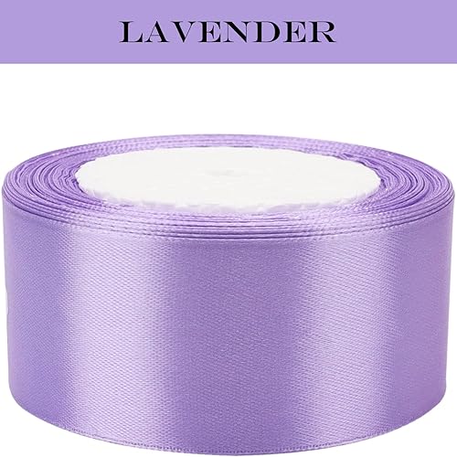 Miniatura 5 de Cinta de 25 yardas para envolver regalos, manualidades, decoración de boda, ramos de flores, arreglo de fiesta (1 12 pulgadas x 25 yardas, lavanda)