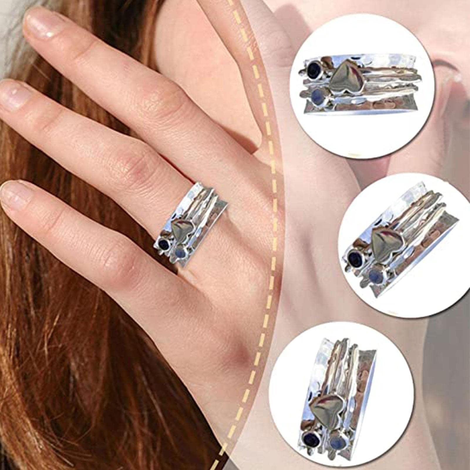 シルバースピナーリンSILVERWorry Ring15号指輪瞑想浄化ギフトsせ