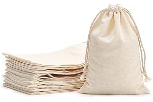 2-Piece Set of 4" x 6" Reusable Cotton Drawstring Bags
