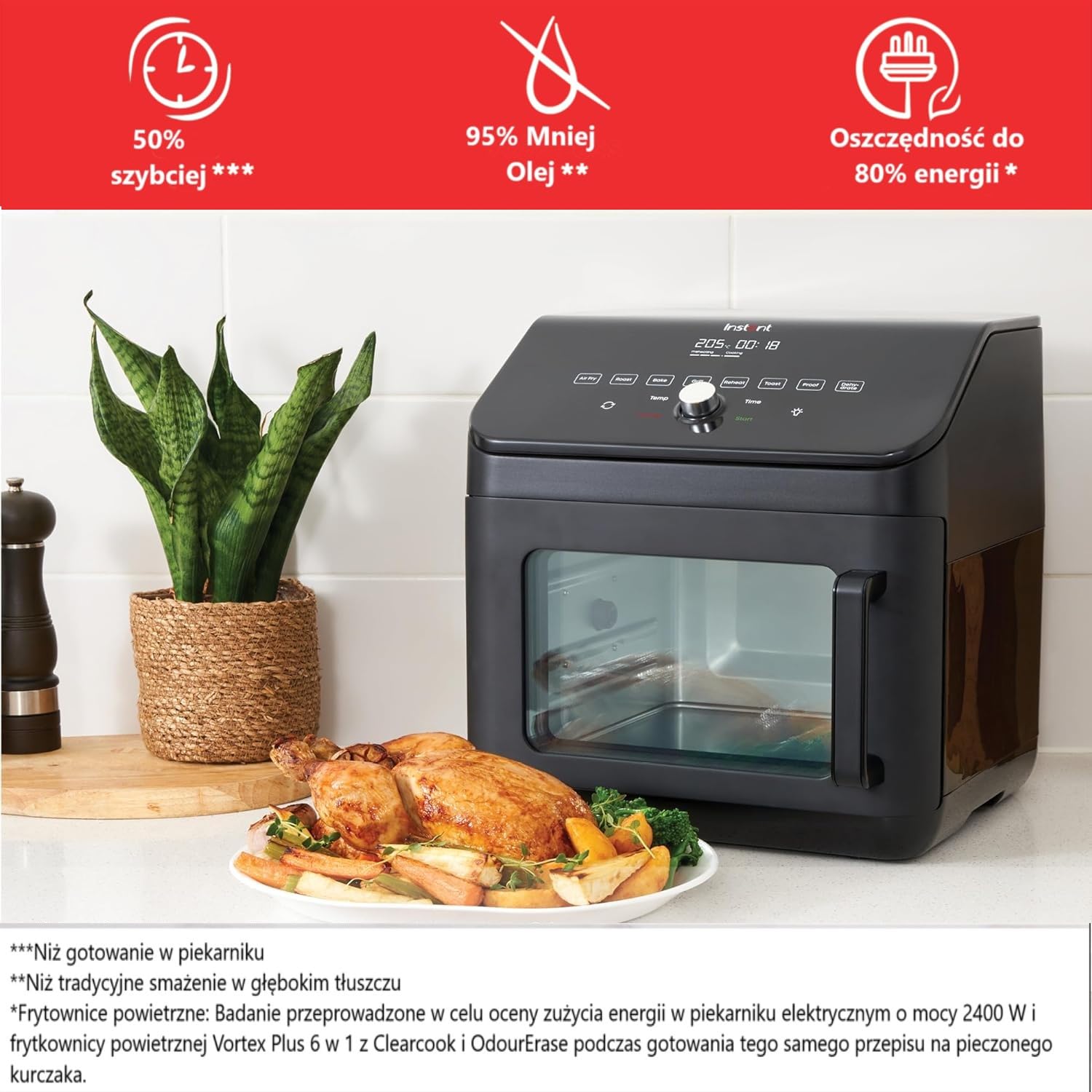 Instant Pot Vortex Plus Xl Frytkownica Beztłuszczowa, Czarny, 13 l