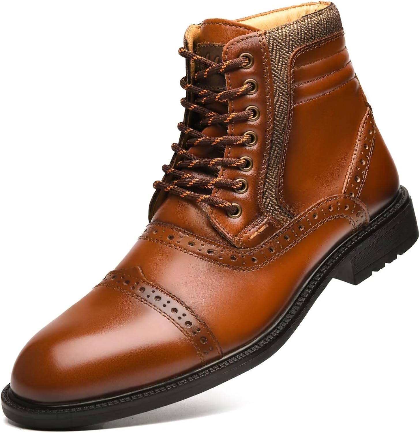 Mens Chelsea Boots, Stylish and Comfort Leather Chukka Ankle Boots with Zipper