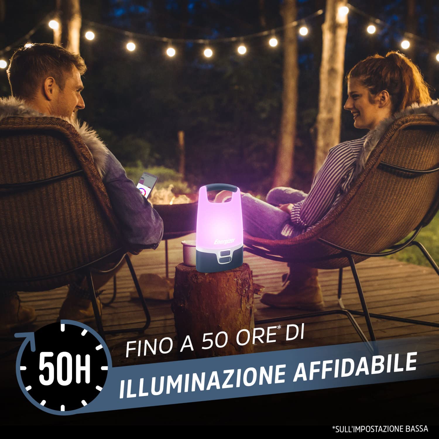 Energizer Lanterna Smart Ricaricabile, 1200 lumen, resistente all'acqua IPX4, lanterna da campeggio con illuminazione a 360 gradi, cavo di ricarica incluso