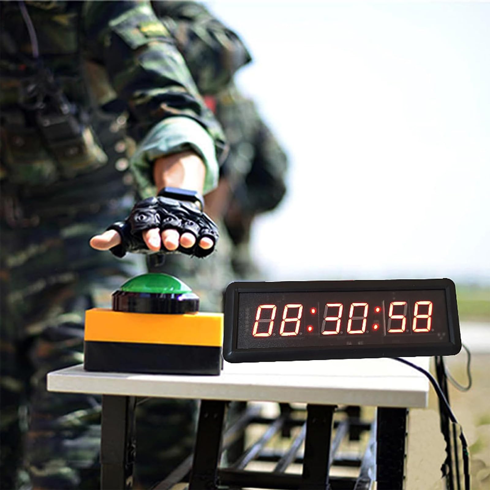 Reloj digital LED, temporizador de gimnasio con control remoto, temporizador, cuenta atrás, cronómetro, alarma, pantalla clara para deportes y competiciones