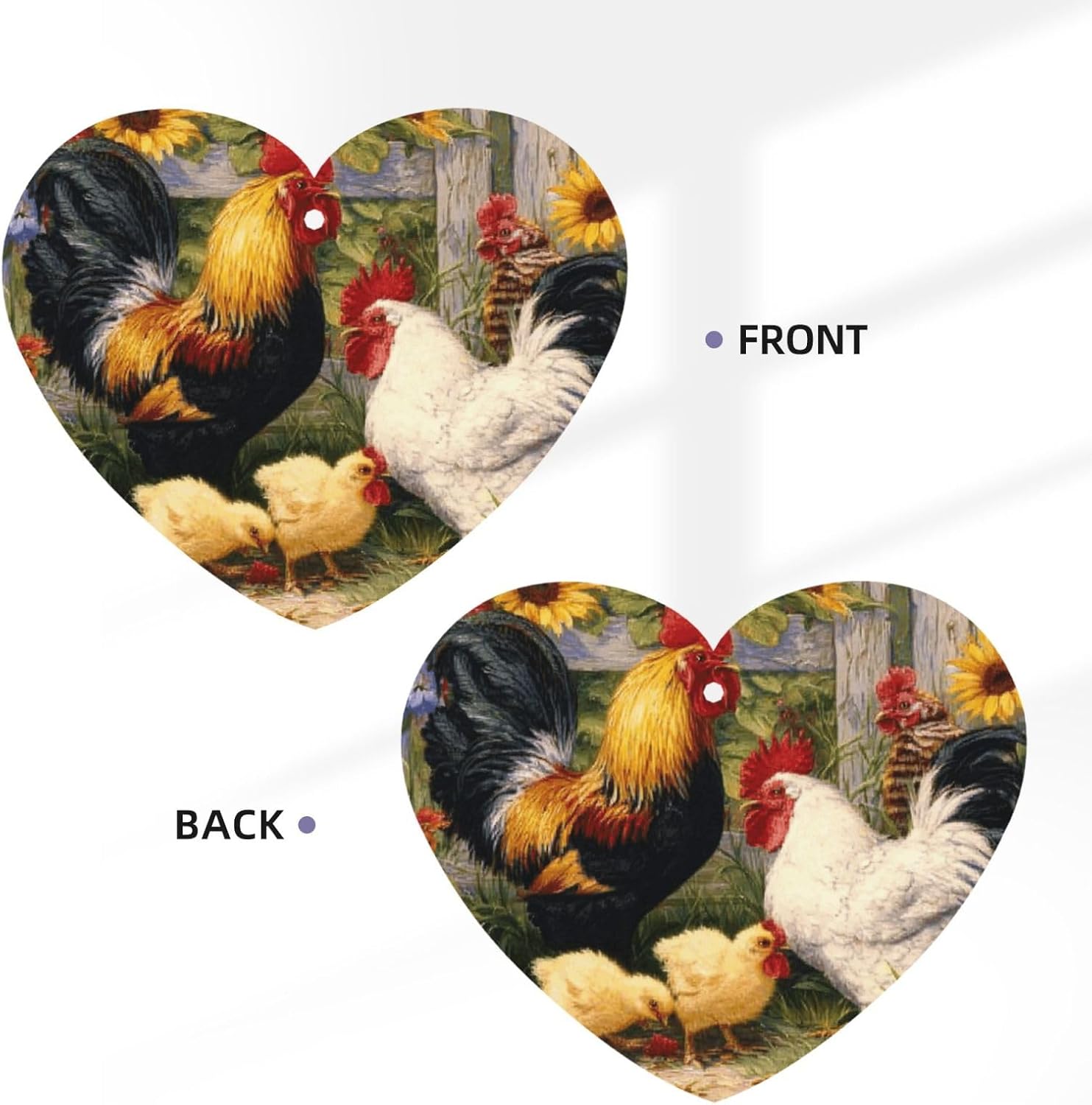 Car Air Freshener 24 PCS chicken painting Hanging Car Air Fresheners Auto Interior Decor Card Freshener Strong Scented Card Lavender Cars Scents for Office Bedroom Close Drawer Heart Shape