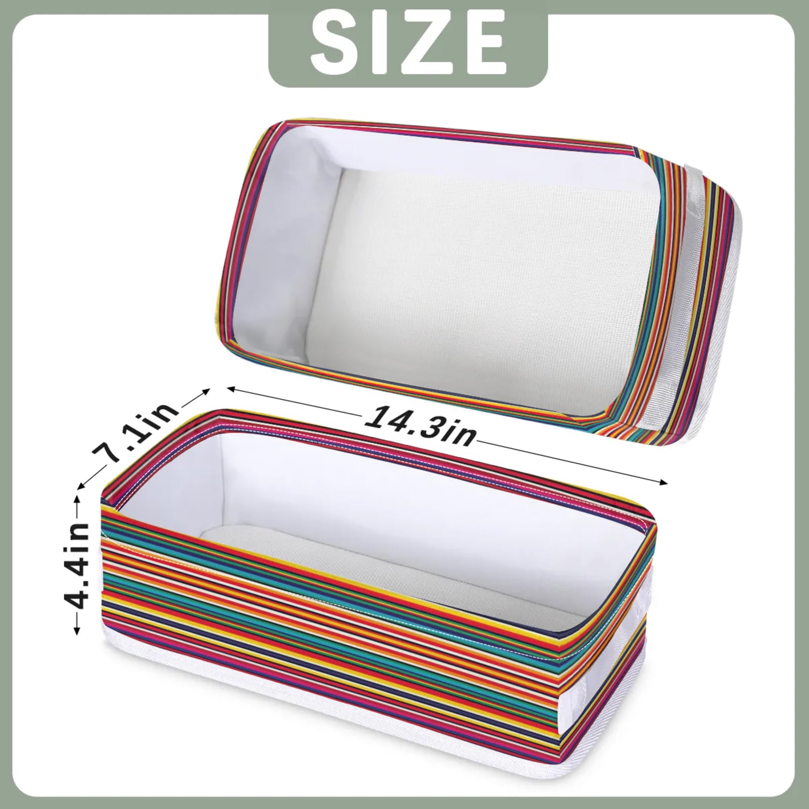 Tablerazzi Toilet Tank Topper Paper Basket with Handle, Mexican Bathroom Storage Basket for Organizing, Abstract Aztec Gradient Lines Small Fabric Storage Bins for Bathroom Decor