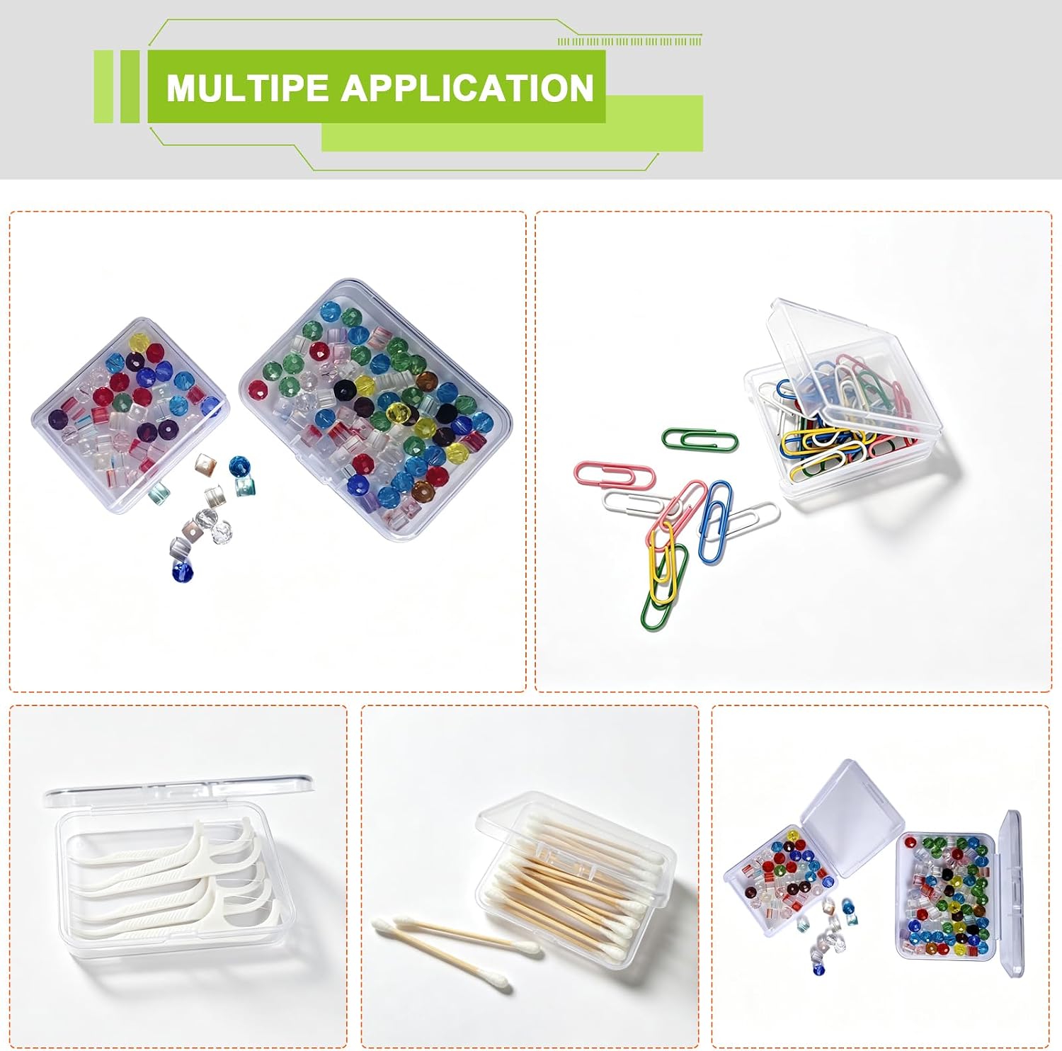 Small Plastic Containers, 24 Pack Mini Storage Box with Hinged Lid