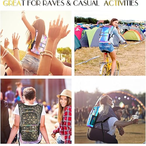 Miniatura 6 de Paquete de hidratación, mochila de agua con vejiga de hidratación de 3 L, aislamiento ligero, esencial para festivales, mochila de hidratación rave,