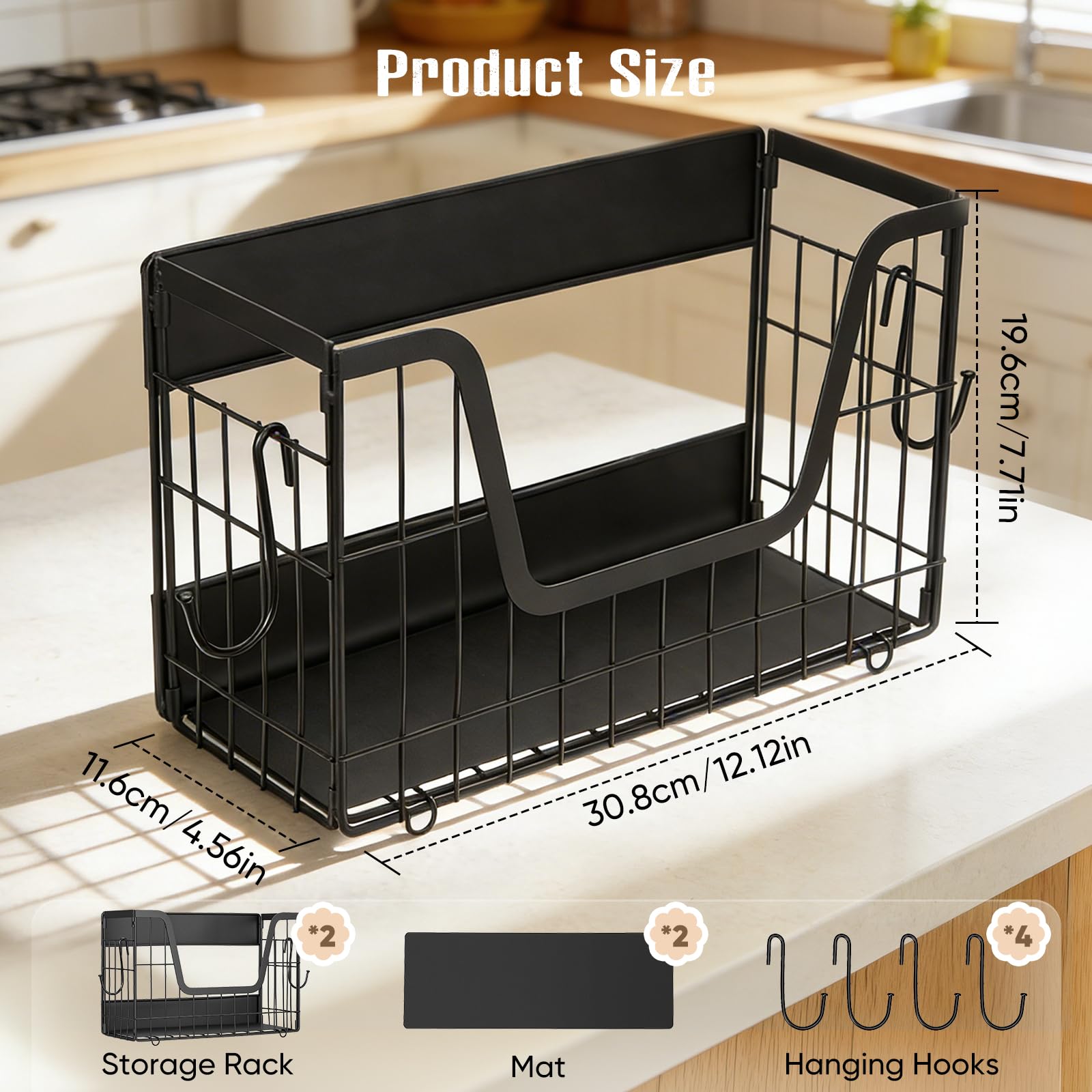 Scaffali Magnetici per Frigorifero, 2 Pezzi Cestini per Frutta Magnetici Scaffale Magnetico per Frigorifero Scaffale da Cucina senza Trapano Scaffale per Spezie Magnetico