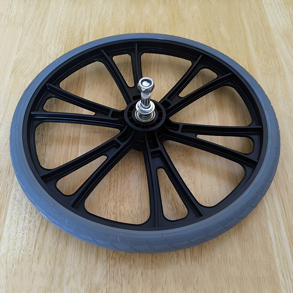 Ruedas para Silla de Ruedas, 1 Par de Ruedas Traseras de Repuesto de 16 pulgadas para Silla de Ruedas, Rodamiento: 12 mm, Neumáticos Sólidos para Sillas de Ruedas Manuales