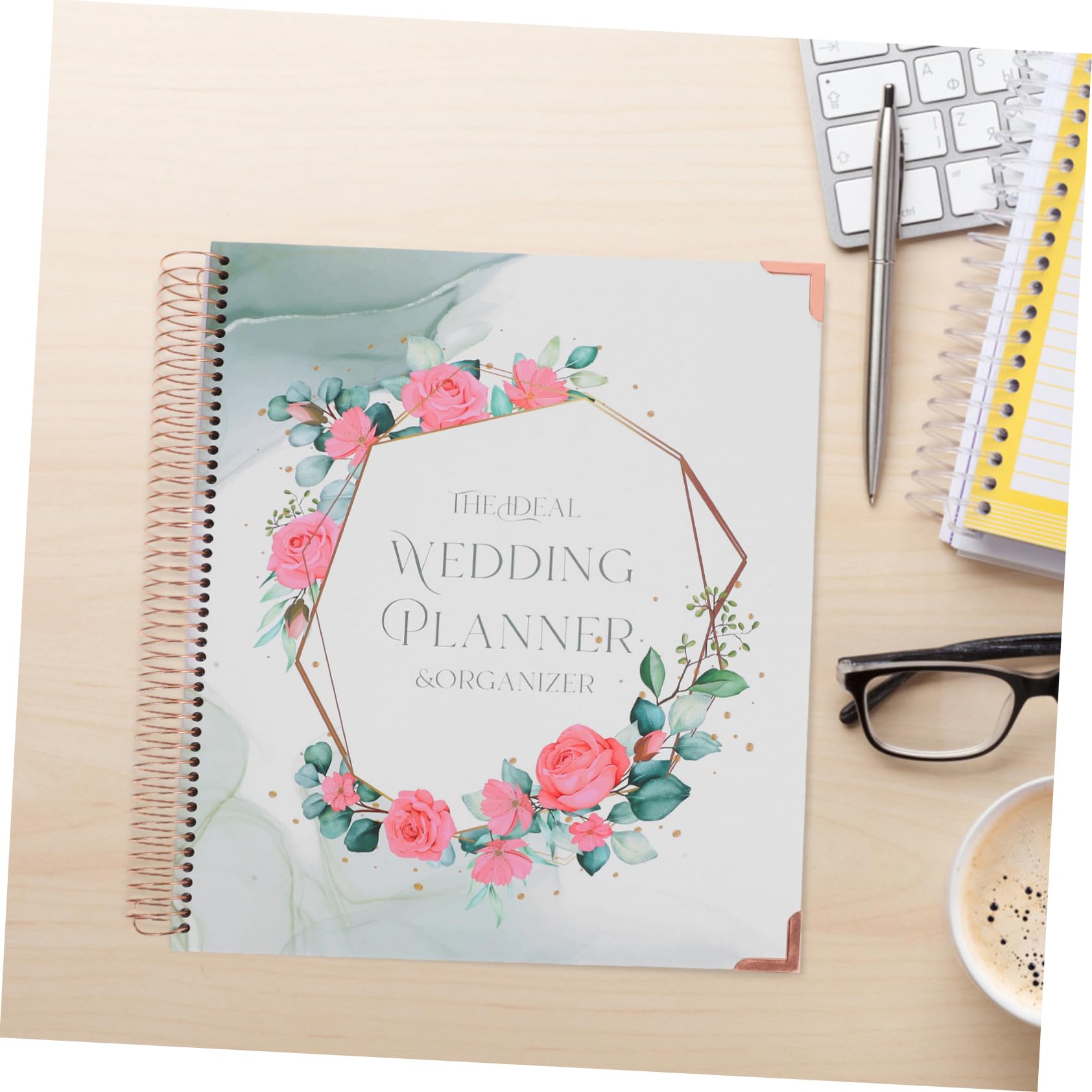 NUOBESTY Hochzeitsplaner Buch aus Papier mit Budgetplanung und Detailliertem Zeitplan Notizbuch Design für Verlobung und Hochzeitsvorbereitung