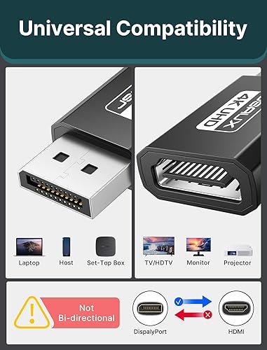 Miniatura 2 de 4K DisplayPort to HDMI Adapter 2-Pack, JSAUX DP PC to HDMI Monitor Converter Video UHD 2K@120Hz,4K@30 DP to HDTV Male to Female Uni-Directional