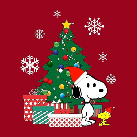Snoopy And Woodstock Around The Christmas Tree Women S Sweatshirt Amazon Co Uk Clothing