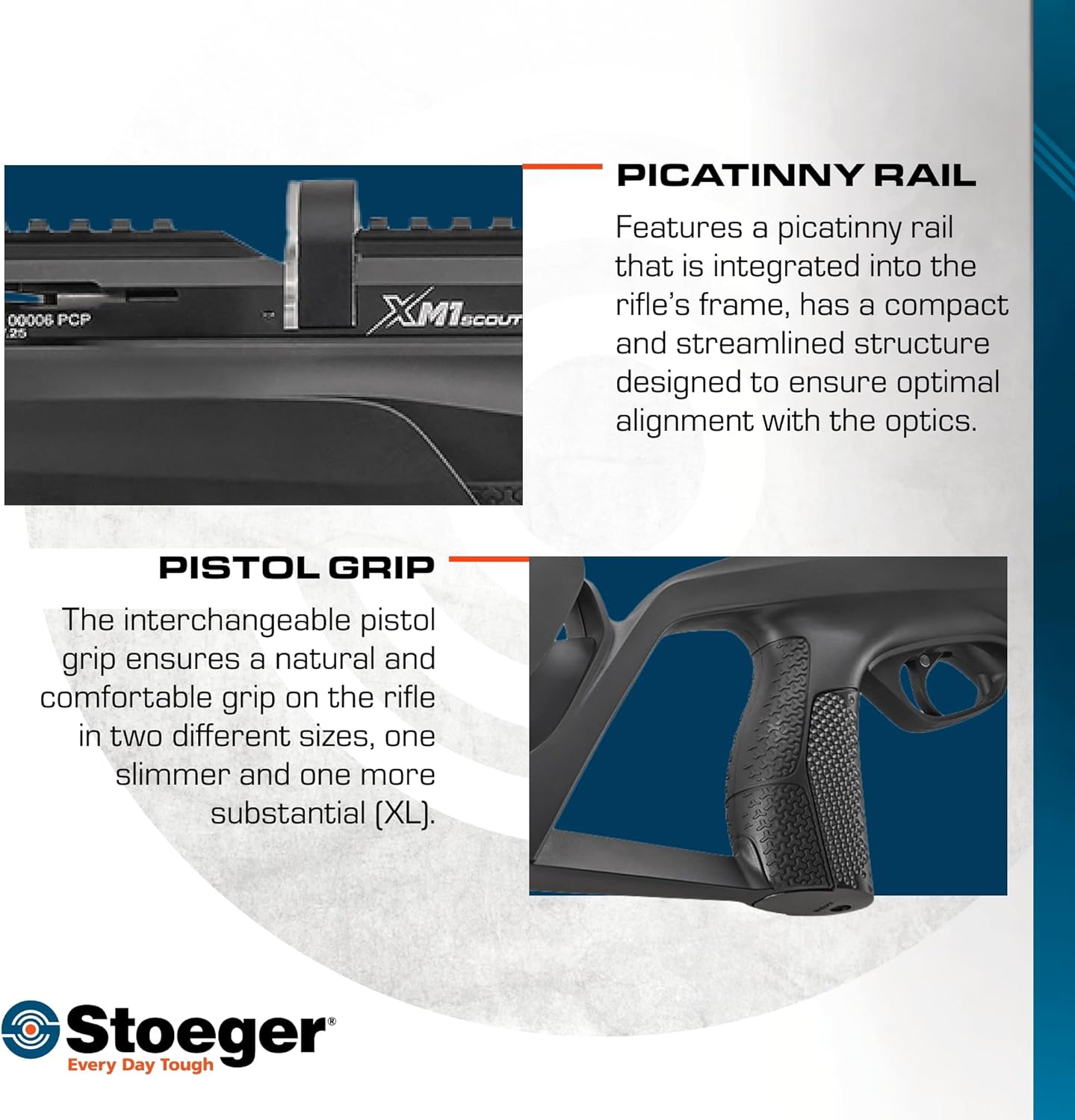 Stoeger XM1 Scout PCP Air Gun - .25 Caliber - Black Synthetic with Adjustable Pull