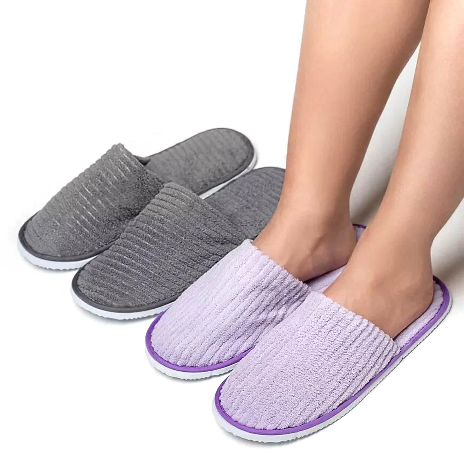 8 Paia Di Pantofole Per Ospiti, Ciabatte Ospiti, Pantofole Ospiti, Ciabatte Da Viaggio, In Spugna, Lavabili E Antiscivolo, In Tessuto Non Tessuto Corallo, Pantofole Chiuse Per Hotel, Viaggi, Casa