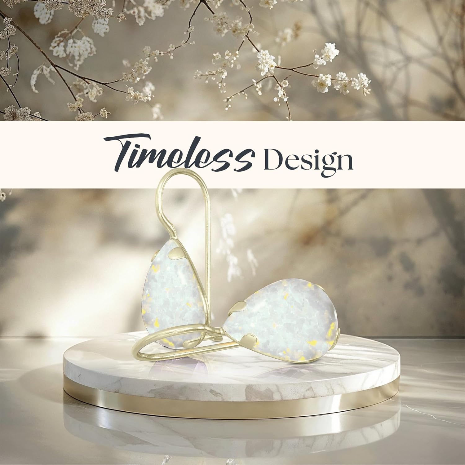 14K Solid Gold Earrings - Gemstone Earrings for Women - 14K Gold Earrings for Women - Birthstone Earrings - Teardrop Earrings for Women - Gold Dangle Earrings - Small Dainty Earrings - Image 4