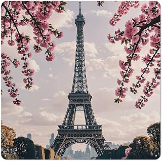 Cherry Blossom Tower Square Iron Wall Decor Vintage Farmhouse | Metal Wall Art Tinplate Hanging Sign for Living Room, Patio, Bedroom, Garden - Rustic Retro Home Wall Decoration