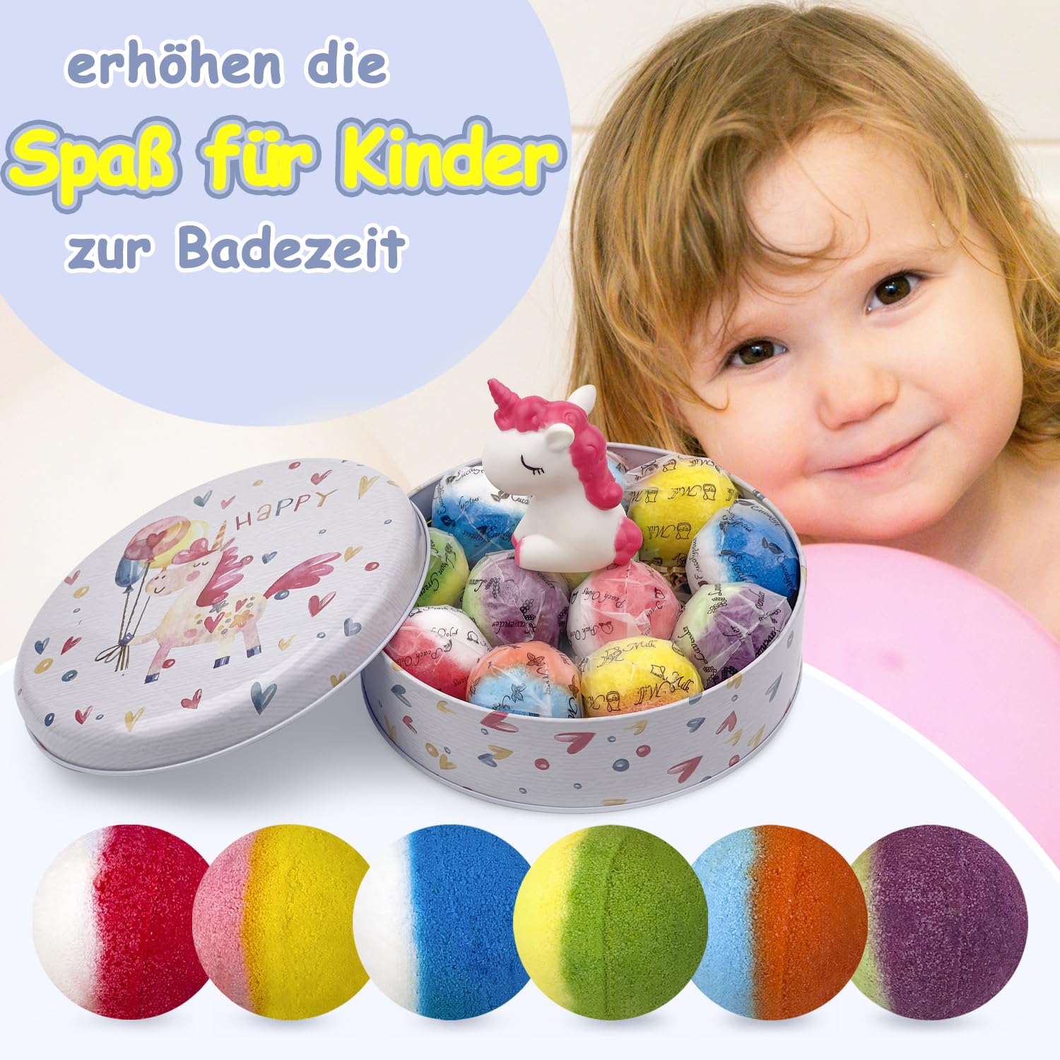 Bombe da bagno per bambini, 12 bombe da bagno con giocattoli di cristallo a sorpresa all'interno, realizzate a mano, in schiuma naturale e organica, regalo di compleanno per ragazze e ragazzi