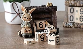 Amazon.co.jp: [Queen-b] 万年カレンダー うさぎ ブロック キューブ