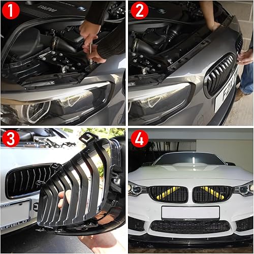 Miniatura 49 de Jaronx Compatible con cubierta de soporte en V BMW, insertos de rejilla, cubiertas de soporte de barra en V compatibles con BMW X3 F25 G01/X4 F26